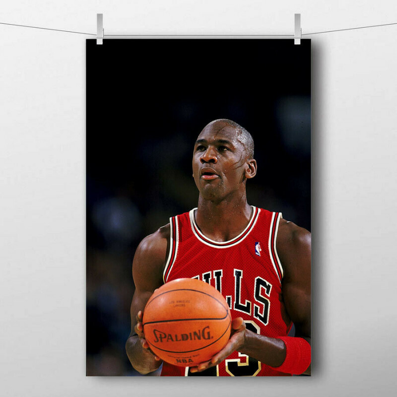 Poster Michael Jordan en Toile : Affiche Vintage d'un Mythe du Basketball