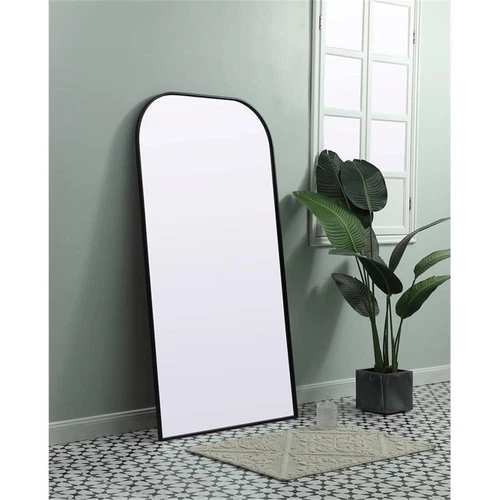 Elegant Decor Blaire Arch Modern MDF Wood/Iron Full Length Mirror in Black - Picture 8 of 8