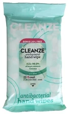 Cleanze Hand Sanitizing Wipes With Aloe 30 Ct Package Antibacterial Benzalkonium