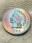 1899 Indian Head Cent Penny, Beautiful Gem Lustrous AU+Toned WOW Purple Hue
