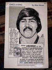 1974 ROGIE VACHON NEWS VEZINA ARTWORK NHL HOCKEY GOALIE LOS ANGELES KINGS AHL