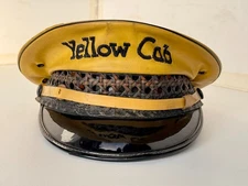 Vintage YELLOW CAB COMPANY 1950's Hat early maker: LOS ANGELES, CA  Size 7 -1/8