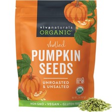 Viva Naturals Organic Pumpkin Seeds, 2 lb (32 oz, 907 g) – Shelled, Unroasted 12.80 per gallon