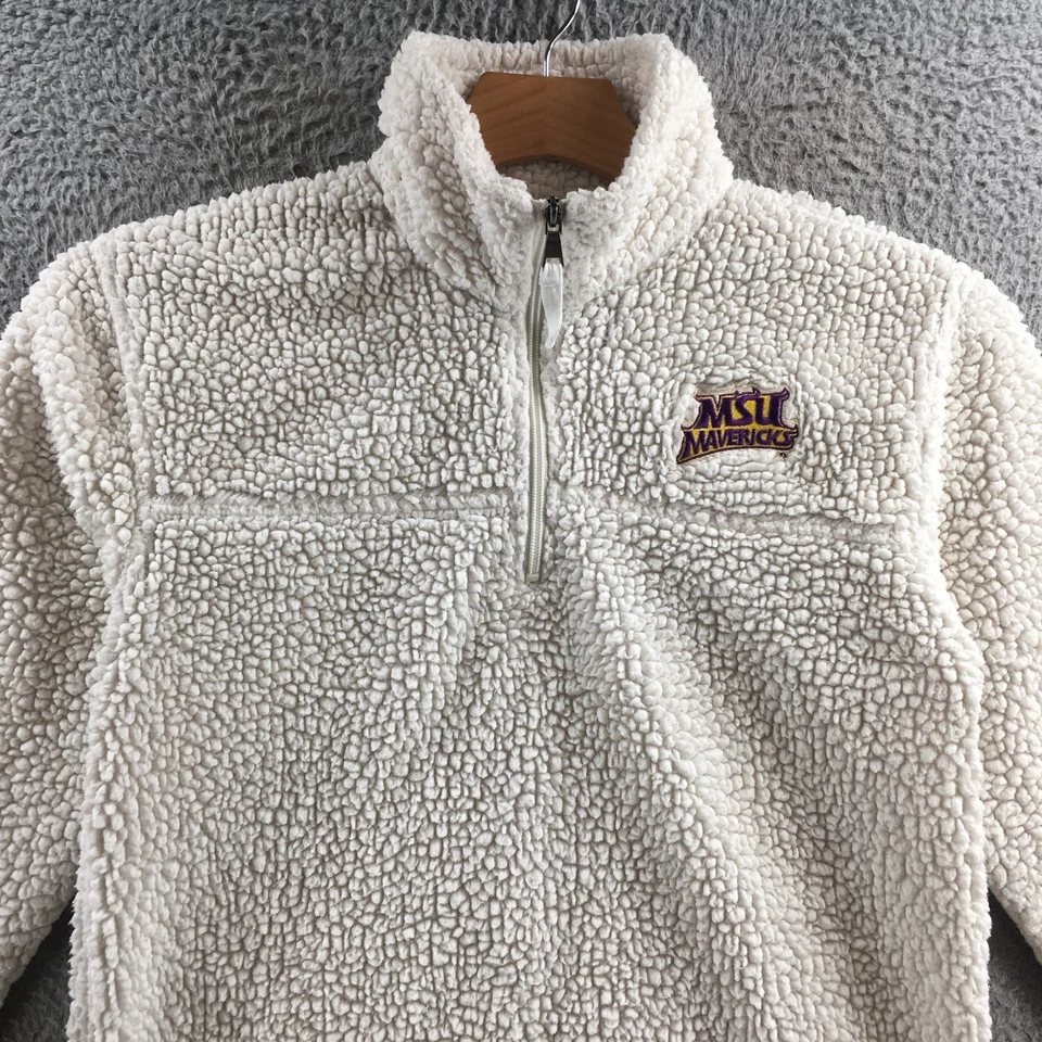 Chaqueta polar Sherpa Boxercraft con cremallera de cuarto para hombre S blanca manga larga cuello falso Foto 2 de 4