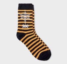 Women's Striped Spider Halloween Cozy Crew Socks - Hyde EEK Boutique Orange/B