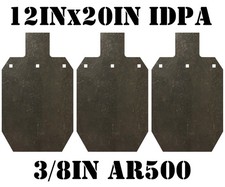 12x20 IDPA AR500 Gong Shooting Target - 3/8in Rifle Target - 3pc. Steel Target