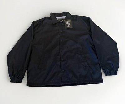Tact Squad Flannel Lined Nylon Coach Jacket Navy Black Windbreaker Mens Sz XL