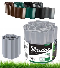 Wavy Plastic Garden Lawn Edging for Grass, Flower Beds, and Pathways, 5 Colours
