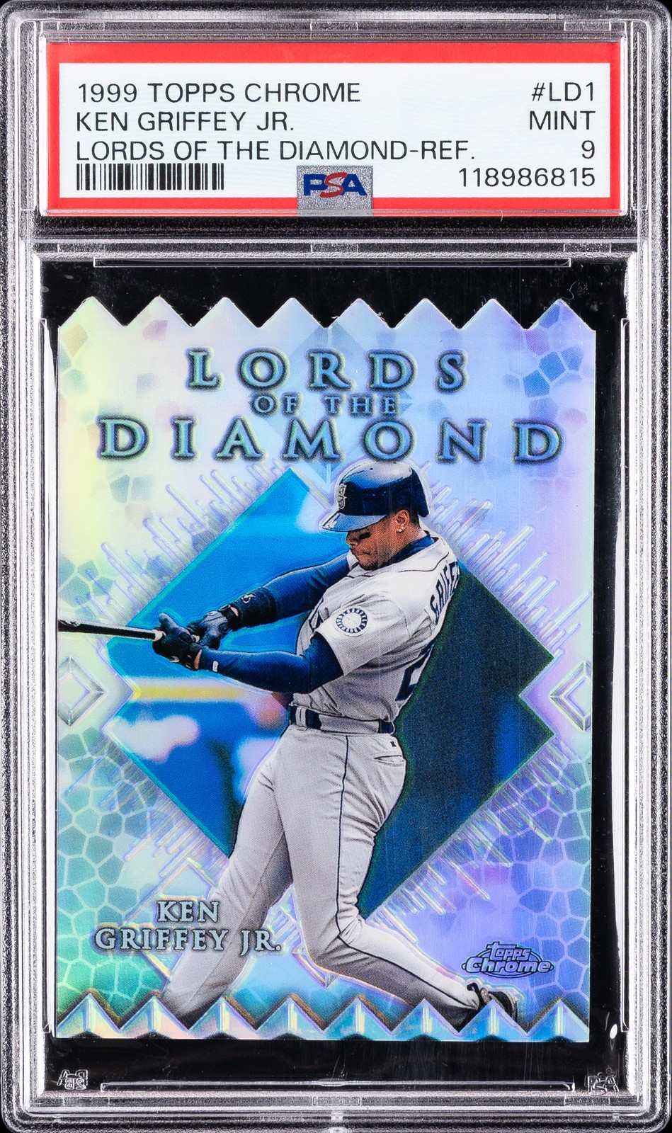 1999 TOPPS CHROME LORDS OF THE DIAMOND REFRACTOR #LD1 KEN GRIFFEY JR. PSA 9