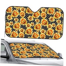 Front Window Car Sun Shade Windshield- Sunflowers Watercolor Point Foldable