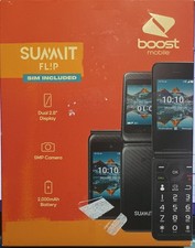 Boost Mobile Summit Flip, 8GB, Black - Prepaid Phone -Sim Included Network Lock