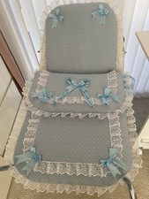 Baby’s Blue Quilted Pram Set