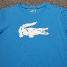 Lacoste Shirt Men Medium Aqua Blue Ultra Dry XXL Logo Sport Crewneck Performance