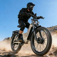 26''Trekking Off-Road Electric Bike 48V 17.5Ah Dual Motor 2000W Hydraulic Brakes