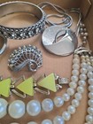 Vintage Thermoset Lot of 12 Necklace Brooch  Estate Jewelry Yellow Signed Monet — photo 6