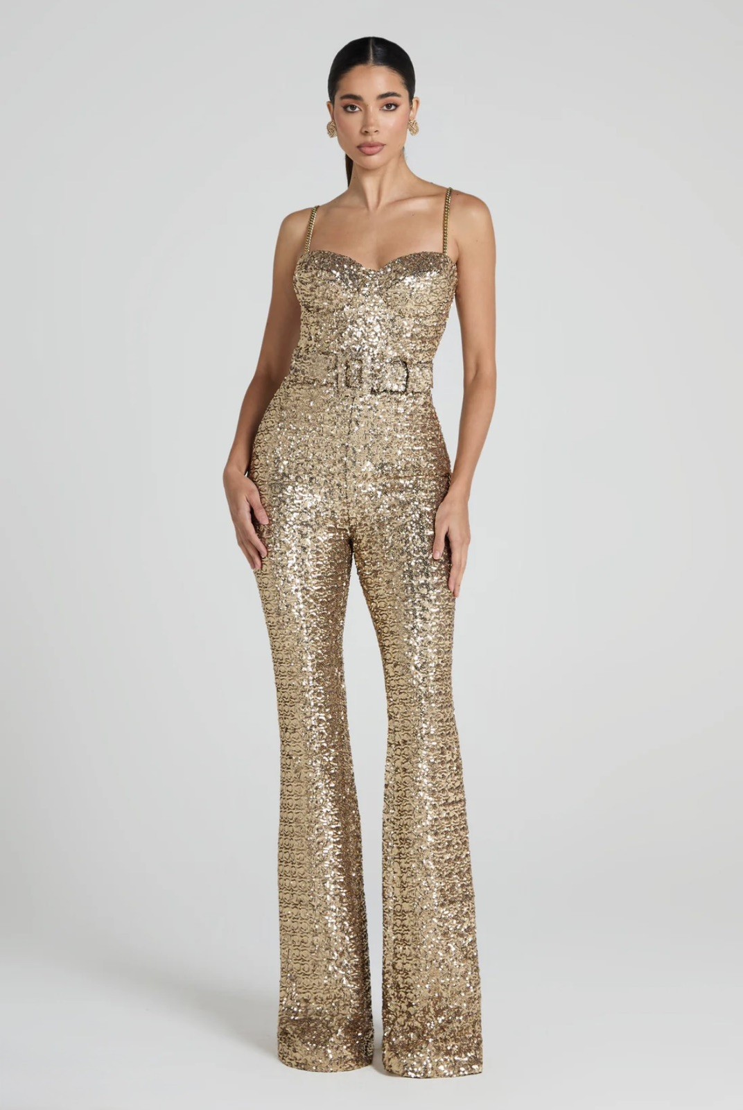 NADINE MERABI LUCINDA JUMPSUIT IN GOLD SIZE XS RRP £395 INFLUENCER image 6