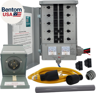 Emergen Transfer Switch, 30 Amp 10-Circuit, 10 Ft Cord, 7,500 W   Service Kit W/