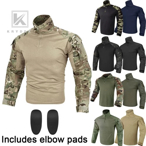 KRYDEX Gen3 Combat Shirt Long Sleeve with Tactical Elbow Pads Tops Airsoft