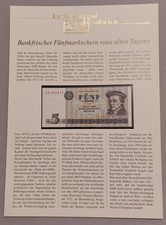 5 Mark 1975  DDR  Banknote  - Bankfrischer F&uuml;mfmarkschein   aus alten Tage