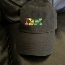 IBM Vintage Black Red Yellow Green Embroidered Adjustable HAT, Quake City Caps