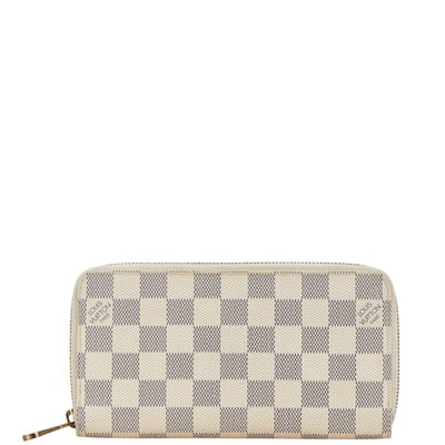 Louis Vuitton Damier Azur Zippy Wallet Round Long N60019 White PVC
