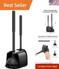Toilet Brush and Plunger Set Heavy Duty Bathroom Cleaning Tools 3 Pack