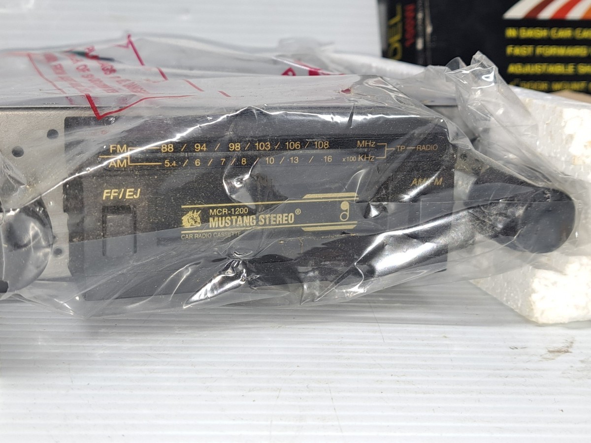 Mustang AM/FM/Cassette In Dash Car Stereo. New Open Box