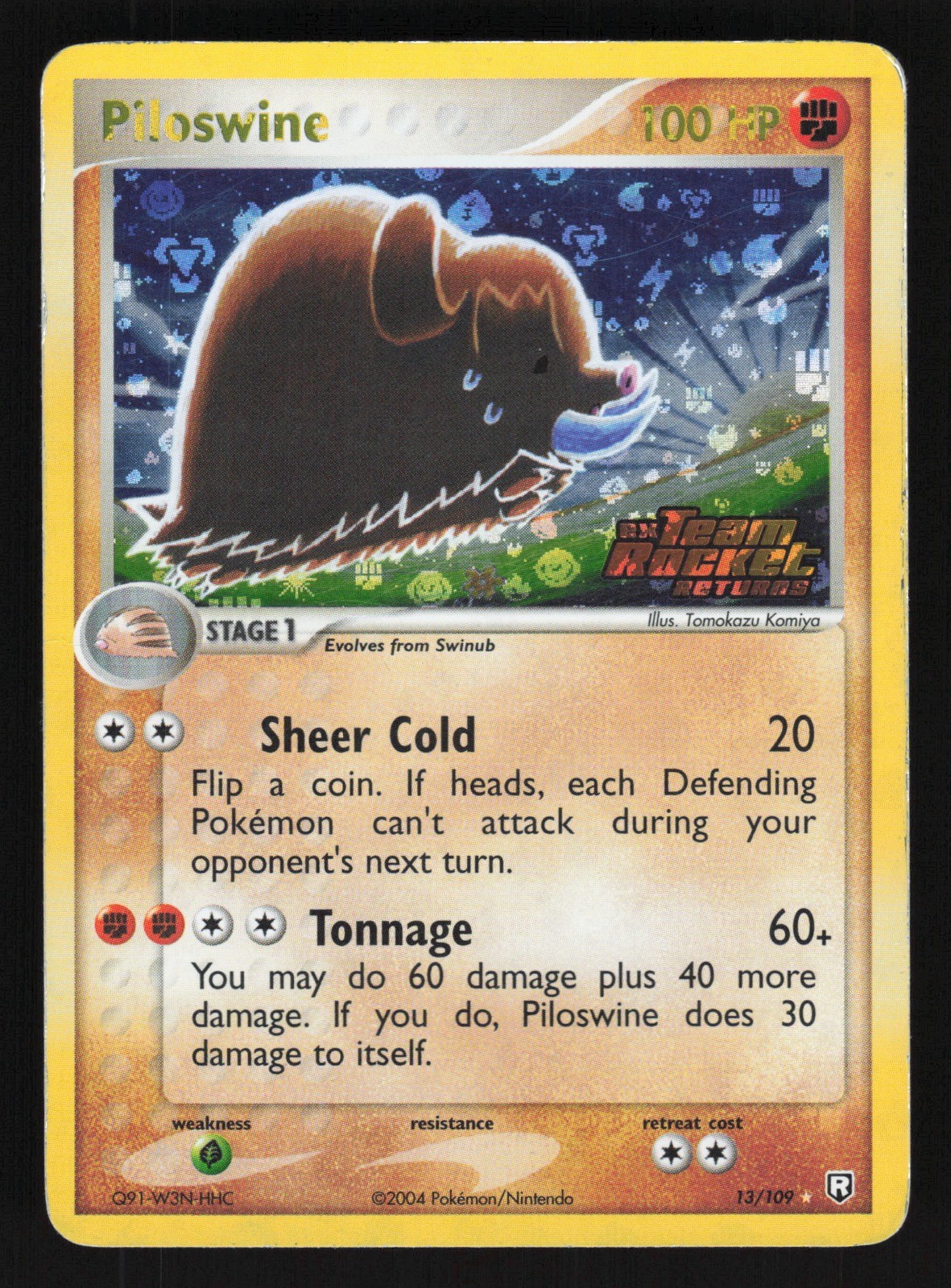 Piloswine Reverse Holo Holo Rare Team Rocket Returns 13/109 Heavily Played