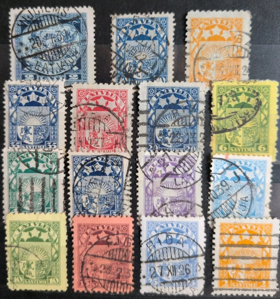 Colección de sellos antiguos de Letonia, matasellados, 1 - Imagen 1 de 1
