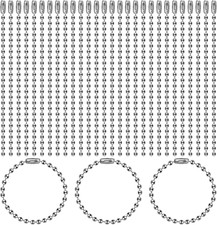 100Pcs Ball Bead Chains 4 Inch, Adjustable Metal Chains 2.4Mm, with Connectors -