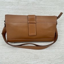 Borsa a tracolla vintage Lacoste City 2 in pelle di cammello borsa minimalista