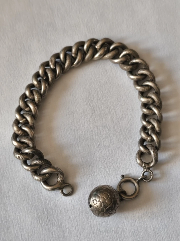Ancien Bracelet Argent Massif 12,5 g - 18 cm Bijoux Vintage - Photo 4/4