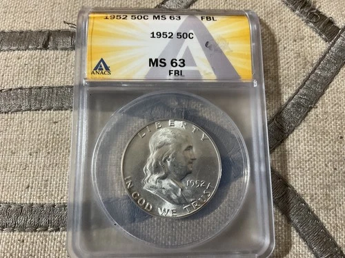 1952 FULL BELL LINES Franklin Half Dollar 90% fine silver