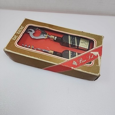Johnnie Walker Red Label Scotch Whiskey Novelty Cork Screw Bottle Opener Bar Set