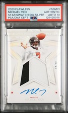 2023 Flawless Star Swatch Signatures Michael Vick Silver /20 PSA A AUTO 10