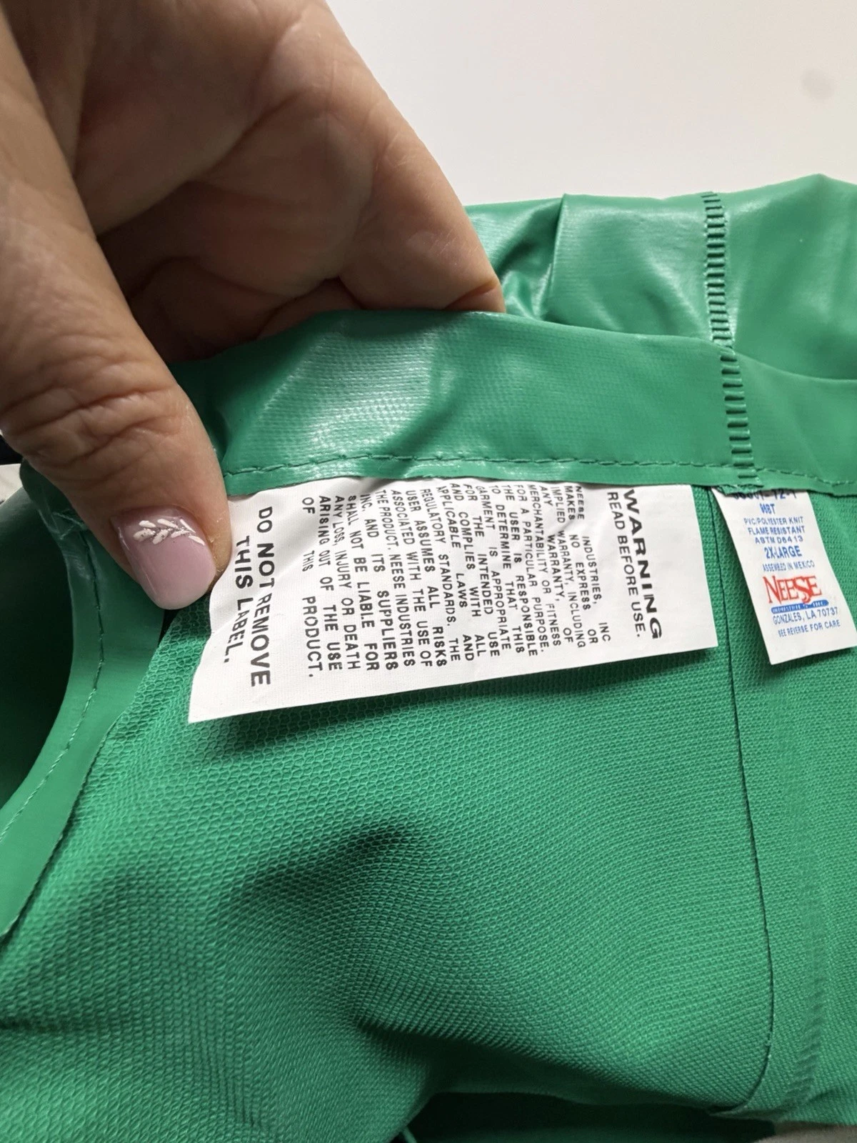 Neese 96BT PVC Bib Overalls 2XL Green Rain Workwear New 96001-12-1 - product detail image 8