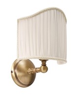 Geschmackvolle Wandleuchte Innen Wandlampe Stoffschirm Messing Hotel Pension