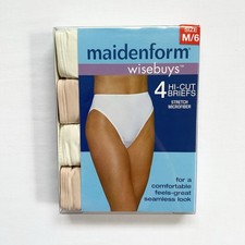 NOS VTG Maidenform Wisebuys 4 Hi-Cut Briefs Stretch Microfiber Women's Size M/6