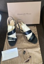 Gianvito Rossi VIOLA Leather Open Toe Cone Heel Slingback Sandals Women  s 39EU