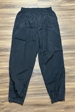 Y2K Nike Vintage Track Pants Black Nylon Swish Windbreaker Lightweight Sz L