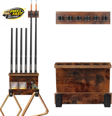 Pool Stick Holder Wall Mount, Pool Cue Set Holder for 6 Cues Sticks Storage