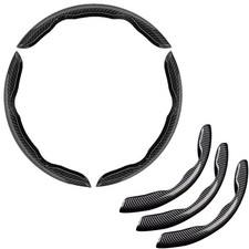 15 Clip On Car Carbon Fiber Steering Wheel Cover Non-slip Protector For Toyota