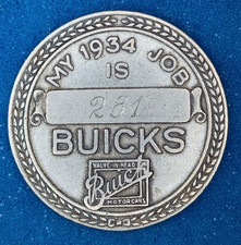 1934 Factory Dealer Token Medal Buick Pontiac Employee 1934 Factory Dealer Token Medal Buick Pontiac Employee