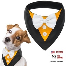 Dog Tuxedo Bandana with Bowtie - Halloween Costume for Dogs - Bow Tie