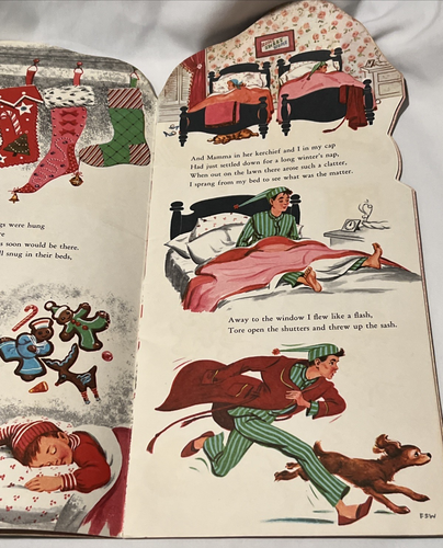 Night Before Christmas Florence Winship 1958 Santa Book Whitman - Bild 14 von 22
