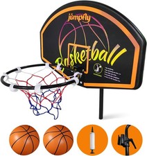 Jumpfly Trampoline Basketball Hoop - Easy to Install, Universal Orange Black