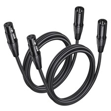 Aqdocvf 2 Pack Premium XLR Cable - 6ft, Male to Female 6 Feet, Black