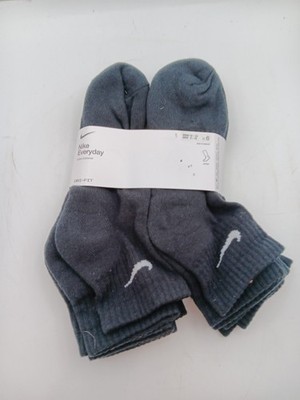 Nike Dri-Fit 6-pack Ankle socks everyday cotton 6pk sport socks size L Black
