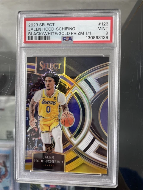 2023 Panini Select #123 Jalen Hood-Schifino BLACK White Gold Prizm #1/1! PSA 9