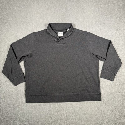 Tommy Bahama Sweater Mens 2XLB Gray Shawl Collar 100% Pima Cotton Casual Preppy